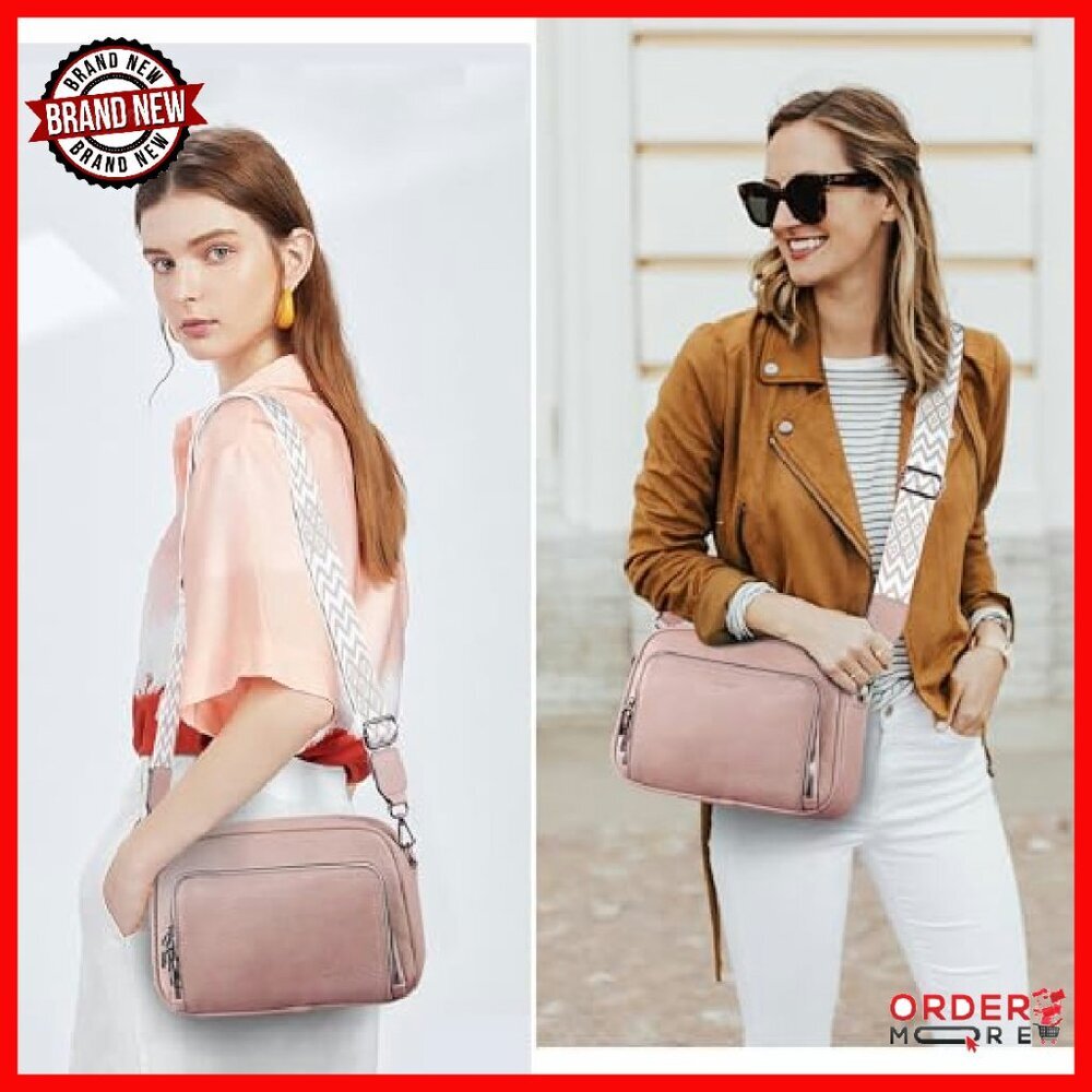 Leather Crossbody Bag with 8 Card Slots, Anti-Theft Design, Adjustable Strap - Picture 3 of 8